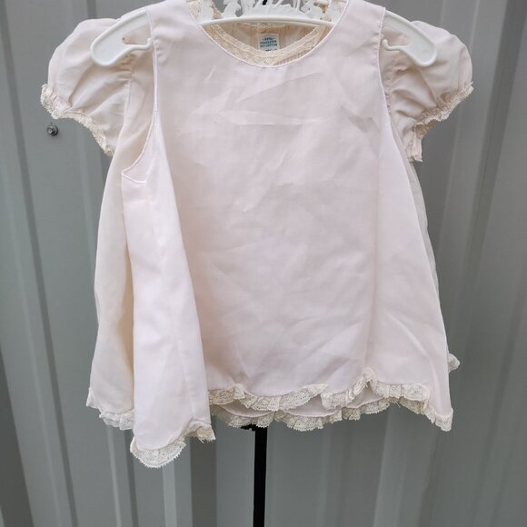 Vintage Feltman Brothers Pale Pink Embroidered Dress & Slip Size 9 months - Picture 5 of 8